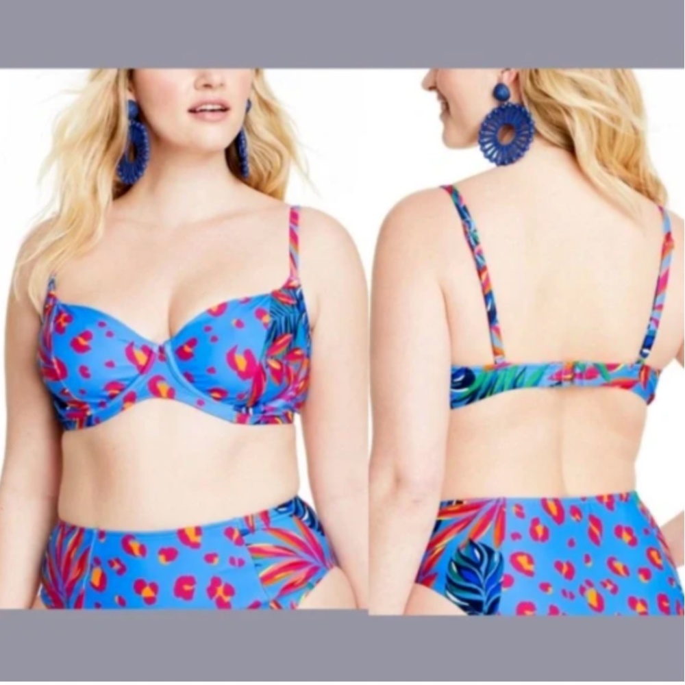 NWT  Tabitha Brown x‎ Target [ XXS ] Tropical/Leopard Bikini Top + Bottom #5413 - Picture 2 of 15